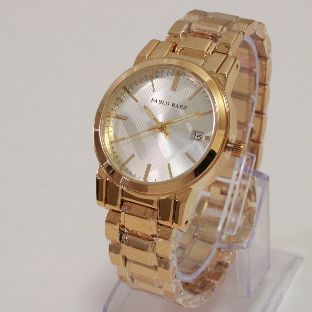 Ladies Quartz Fashion Watch Gold Tone Silver Dial 34mm - Picture 4 of 13